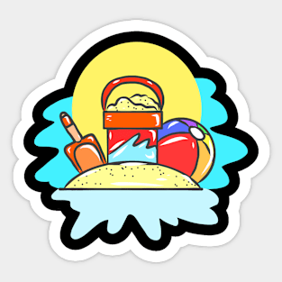 Summer Warm Tropical Sunny Beach Vacation Bathing Sticker